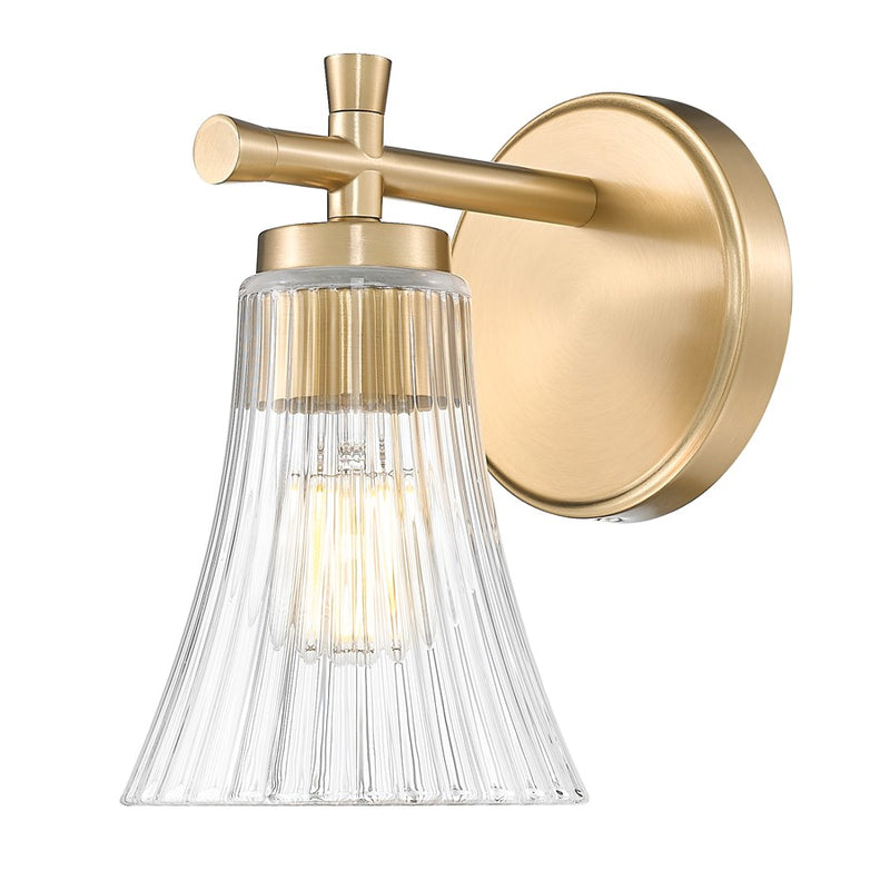 Z-Lite Belle 1 Light Wall Sconce, Modern Gold/Clear - 7519-1S-MGLD