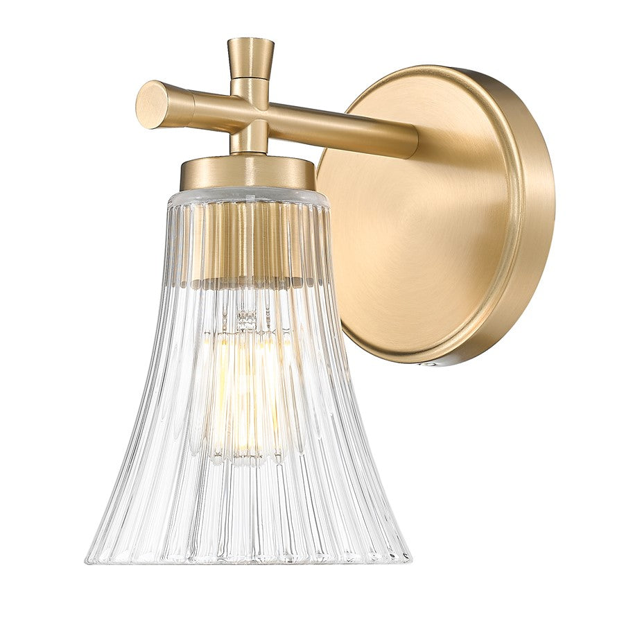 Z-Lite Belle 1 Light Wall Sconce, Modern Gold/Clear - 7519-1S-MGLD