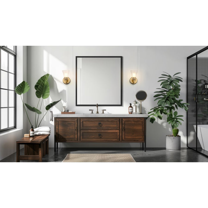 Z-Lite Belle 1 Light Wall Sconce, Modern Gold/Clear