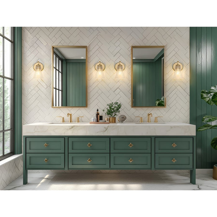 Z-Lite Belle 1 Light Wall Sconce, Modern Gold/Clear