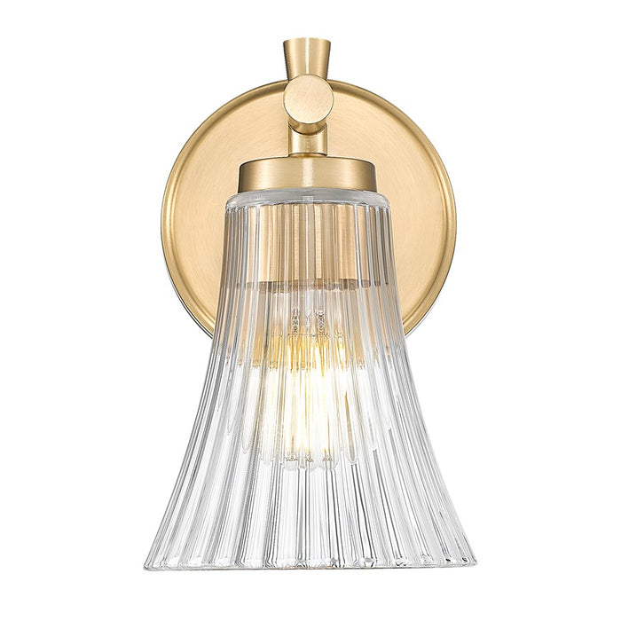 Z-Lite Belle 1 Light Wall Sconce, Modern Gold/Clear