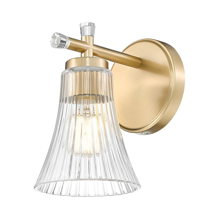 Z-Lite Belle 1 Light Wall Sconce, Modern Gold/Clear