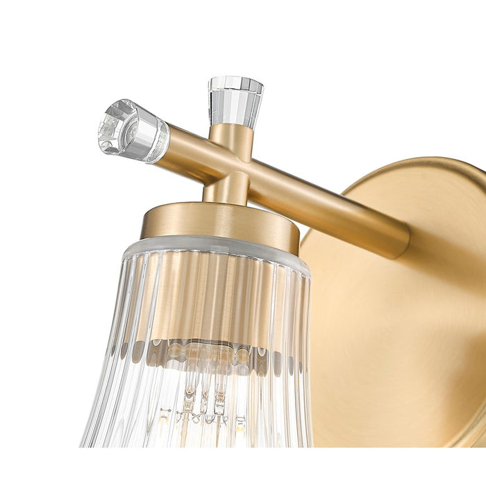 Z-Lite Belle 1 Light Wall Sconce, Modern Gold/Clear