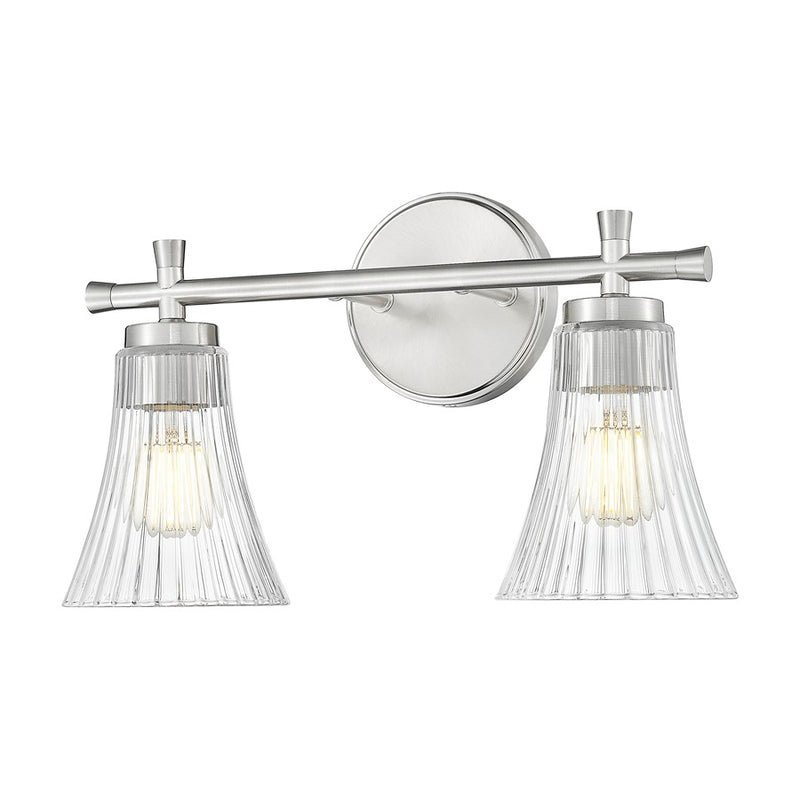 Z-Lite Belle 2 Light Vanity, Brushed Nickel/Clear - 7519-2V-BN