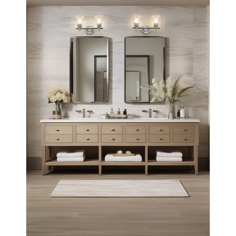 Z-Lite Belle 2 Light Vanity, Brushed Nickel/Clear