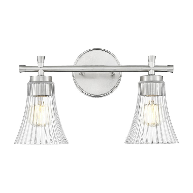 Z-Lite Belle 2 Light Vanity, Brushed Nickel/Clear
