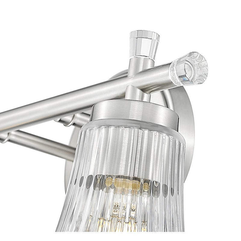 Z-Lite Belle 2 Light Vanity, Brushed Nickel/Clear
