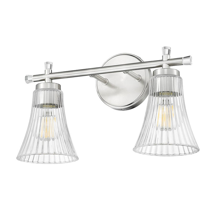 Z-Lite Belle 2 Light Vanity, Brushed Nickel/Clear