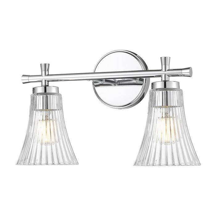 Z-Lite Belle 2 Light Vanity, Chrome/Clear - 7519-2V-CH