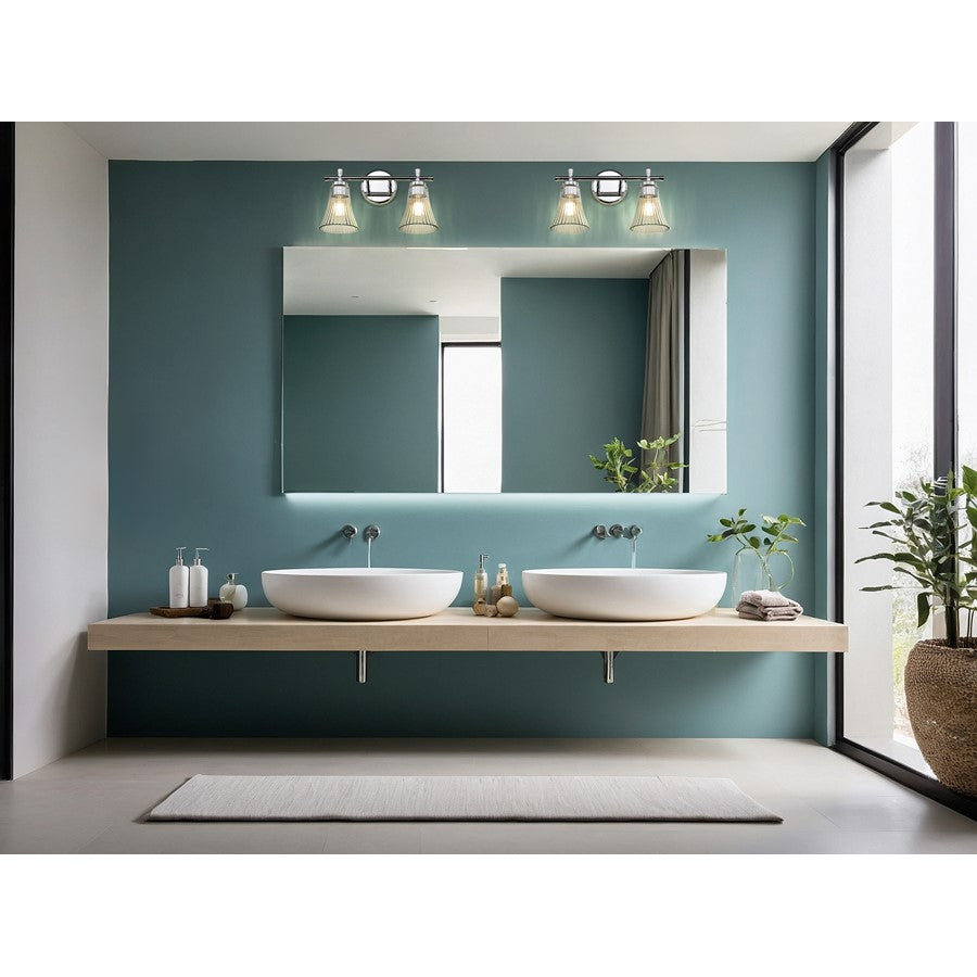 Z-Lite Belle 2 Light Vanity, Chrome/Clear