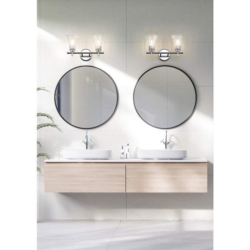 Z-Lite Belle 2 Light Vanity, Chrome/Clear