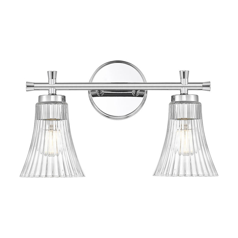Z-Lite Belle 2 Light Vanity, Chrome/Clear
