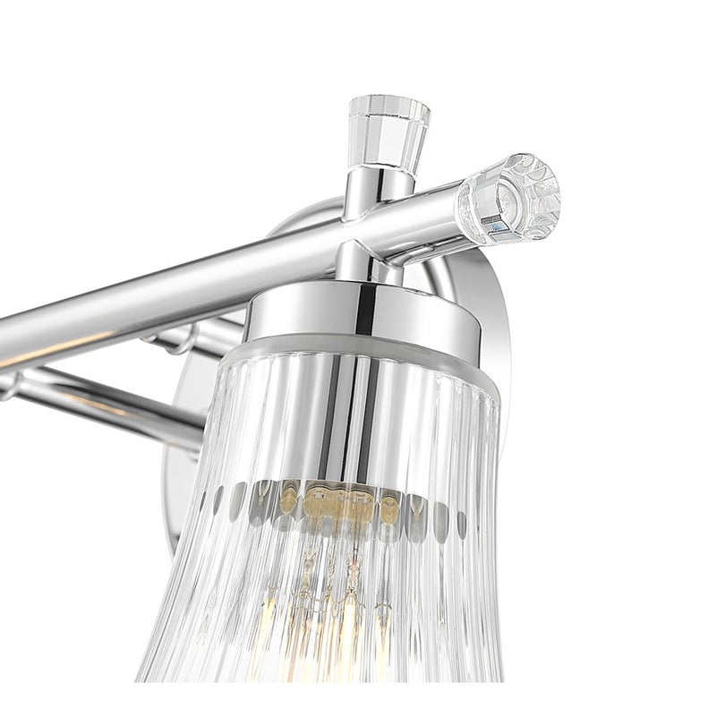 Z-Lite Belle 2 Light Vanity, Chrome/Clear