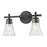 Z-Lite Belle 2 Light Vanity, Matte Black/Clear - 7519-2V-MB