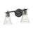 Z-Lite Belle 2 Light Vanity, Matte Black/Clear