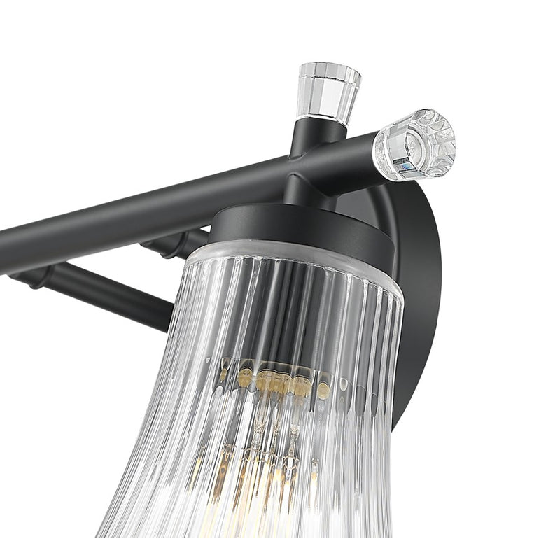 Z-Lite Belle 2 Light Vanity, Matte Black/Clear