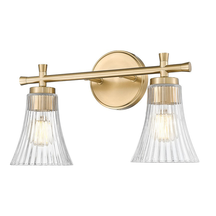Z-Lite Belle 2 Light Vanity, Modern Gold/Clear - 7519-2V-MGLD