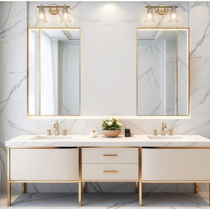 Z-Lite Belle 2 Light Vanity, Modern Gold/Clear