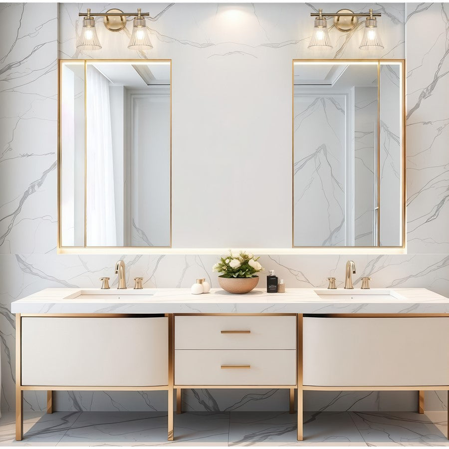 Z-Lite Belle 2 Light Vanity, Modern Gold/Clear