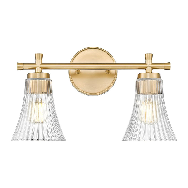 Z-Lite Belle 2 Light Vanity, Modern Gold/Clear