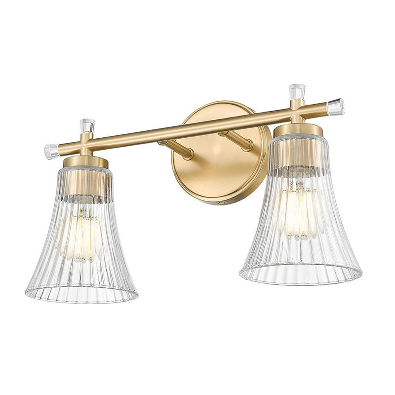 Z-Lite Belle 2 Light Vanity, Modern Gold/Clear