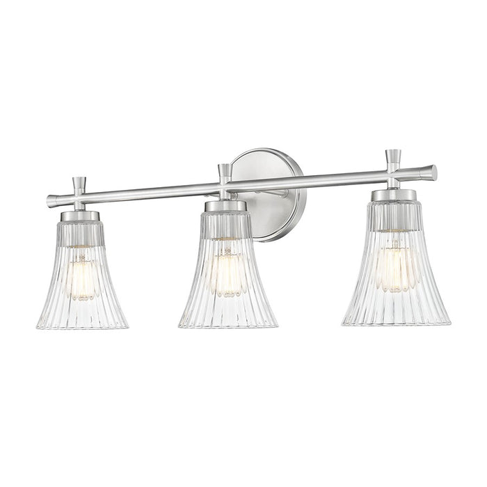 Z-Lite Belle 3 Light Vanity, Brushed Nickel/Clear - 7519-3V-BN