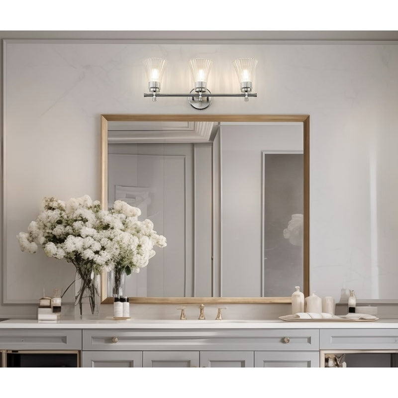 Z-Lite Belle 3 Light Vanity, Brushed Nickel/Clear
