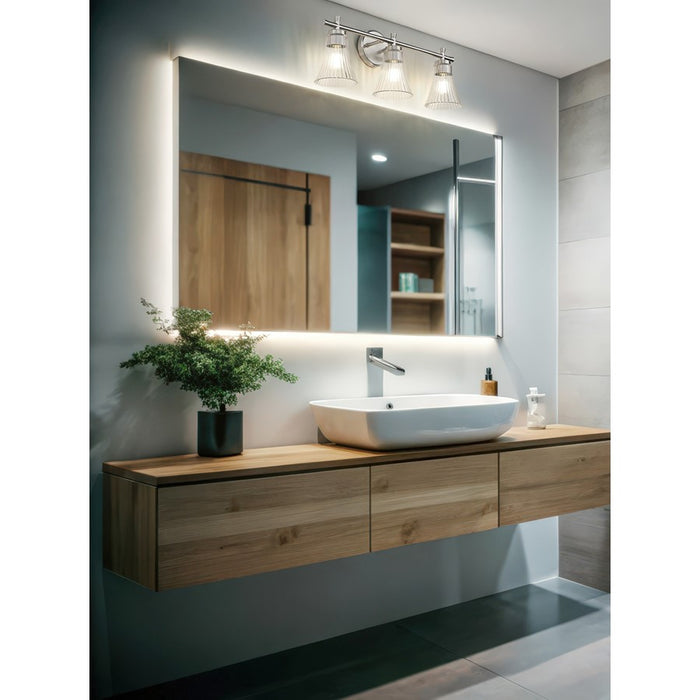 Z-Lite Belle 3 Light Vanity, Brushed Nickel/Clear