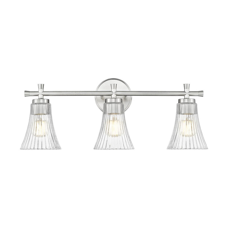 Z-Lite Belle 3 Light Vanity, Brushed Nickel/Clear