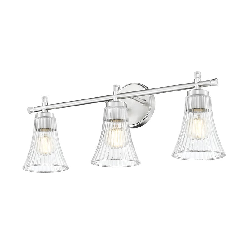 Z-Lite Belle 3 Light Vanity, Brushed Nickel/Clear