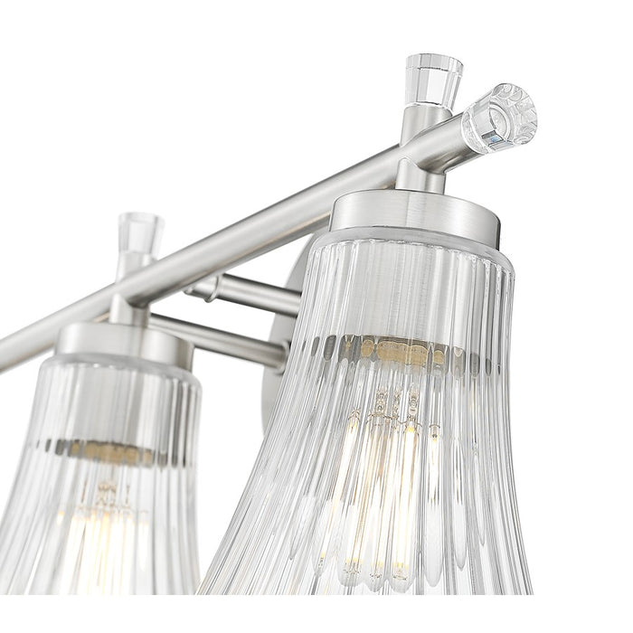 Z-Lite Belle 3 Light Vanity, Brushed Nickel/Clear