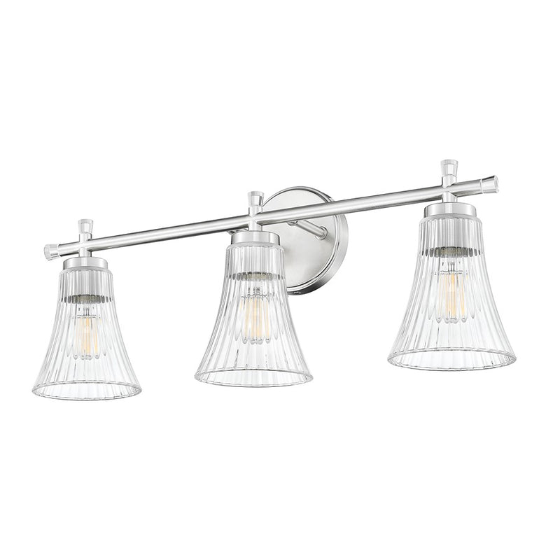 Z-Lite Belle 3 Light Vanity, Brushed Nickel/Clear