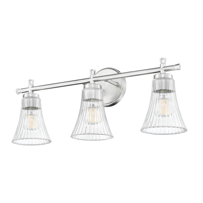 Z-Lite Belle 3 Light Vanity, Brushed Nickel/Clear