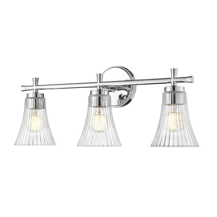Z-Lite Belle 3 Light Vanity, Chrome/Clear - 7519-3V-CH