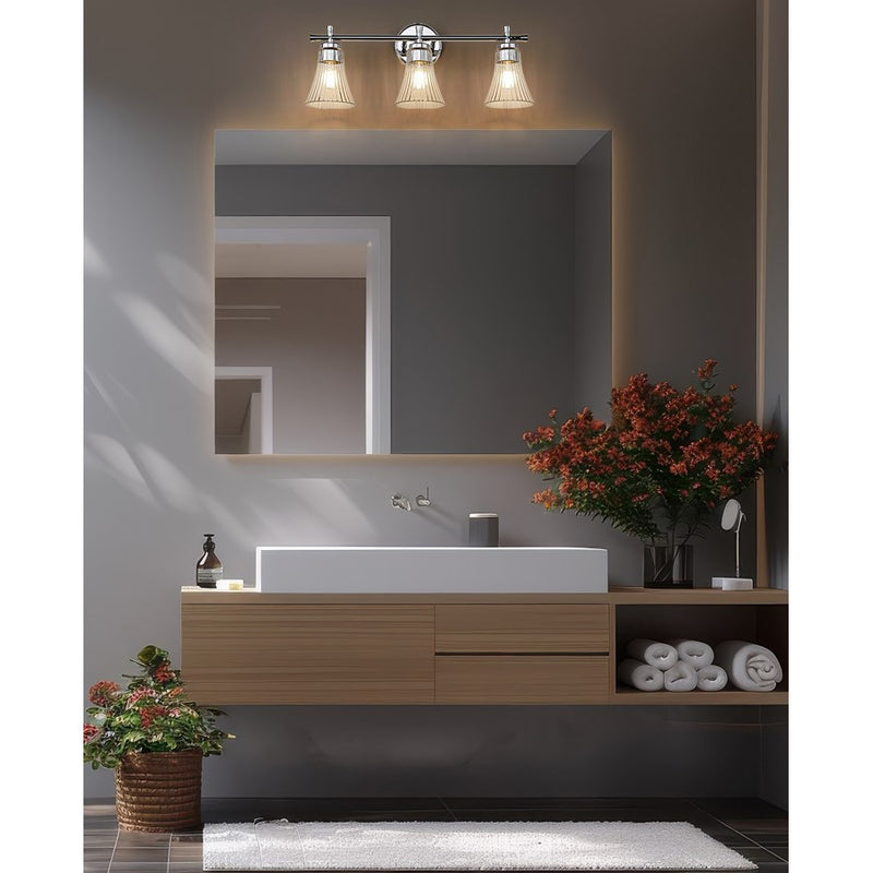 Z-Lite Belle 3 Light Vanity, Chrome/Clear
