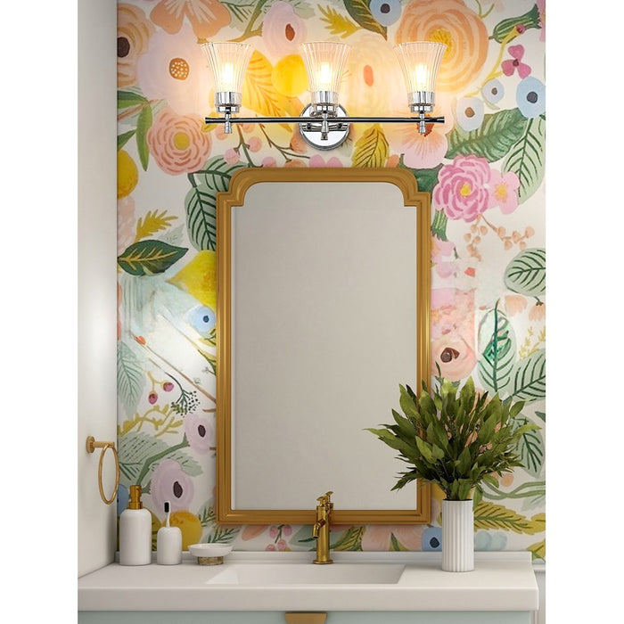 Z-Lite Belle 3 Light Vanity, Chrome/Clear