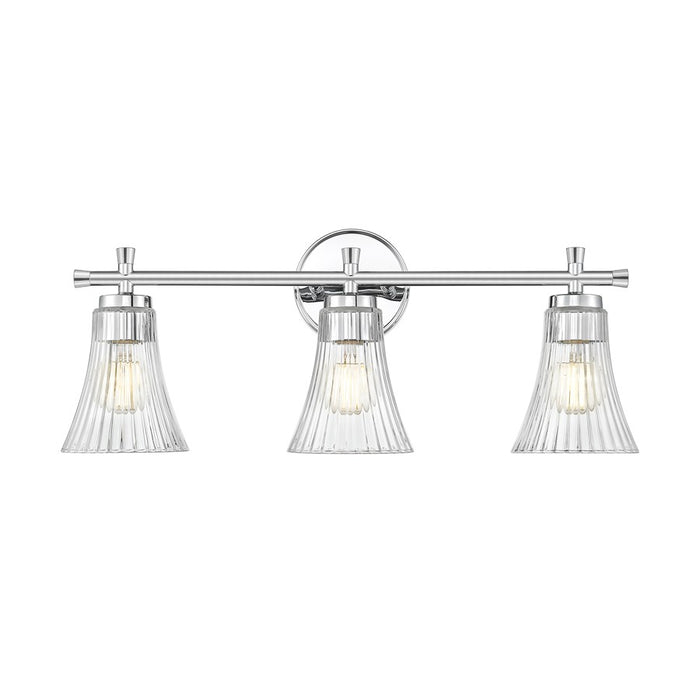 Z-Lite Belle 3 Light Vanity, Chrome/Clear