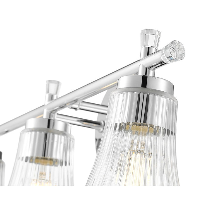 Z-Lite Belle 3 Light Vanity, Chrome/Clear