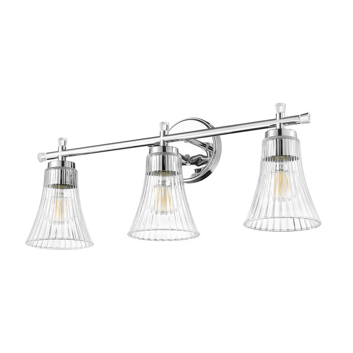 Z-Lite Belle 3 Light Vanity, Chrome/Clear