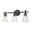 Z-Lite Belle 3 Light Vanity, Matte Black/Clear - 7519-3V-MB