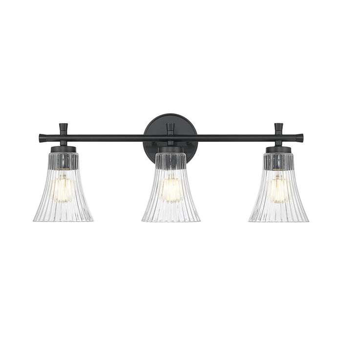 Z-Lite Belle 3 Light Vanity, Matte Black/Clear