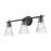 Z-Lite Belle 3 Light Vanity, Matte Black/Clear