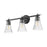 Z-Lite Belle 3 Light Vanity, Matte Black/Clear