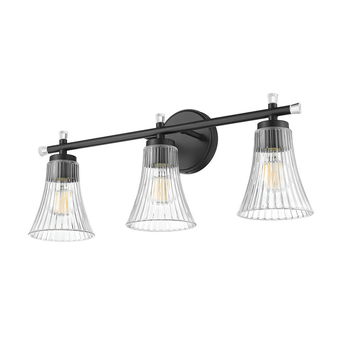 Z-Lite Belle 3 Light Vanity, Matte Black/Clear