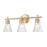 Z-Lite Belle 3 Light Vanity, Modern Gold/Clear - 7519-3V-MGLD