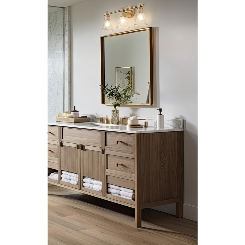 Z-Lite Belle 3 Light Vanity, Modern Gold/Clear