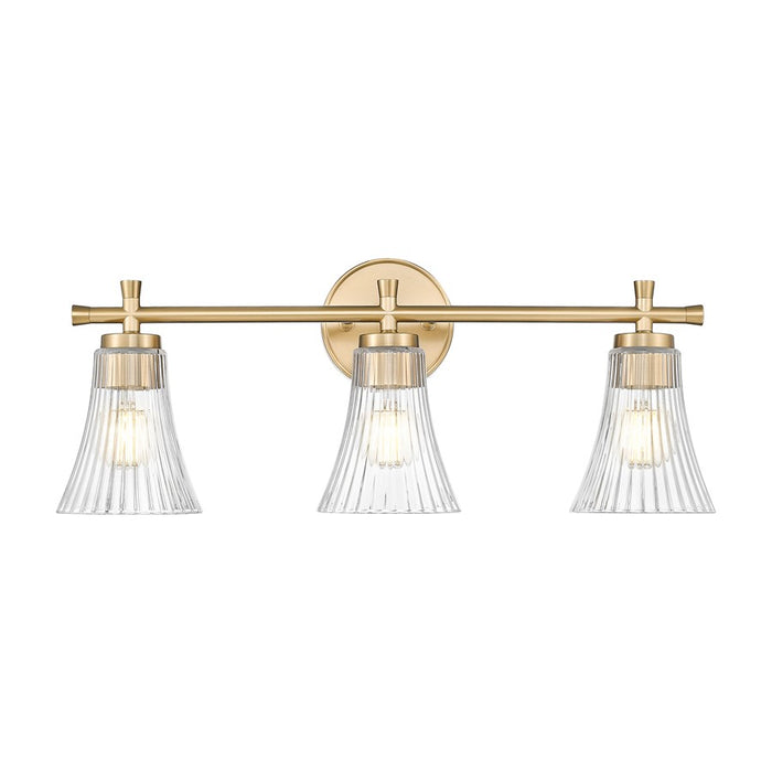Z-Lite Belle 3 Light Vanity, Modern Gold/Clear