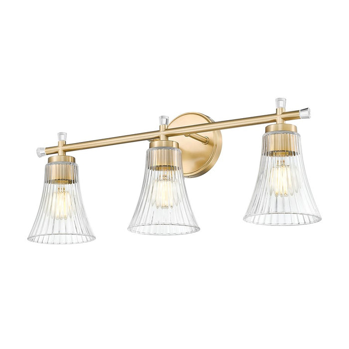 Z-Lite Belle 3 Light Vanity, Modern Gold/Clear