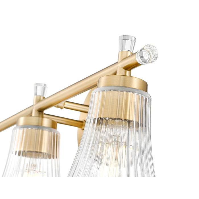 Z-Lite Belle 3 Light Vanity, Modern Gold/Clear