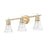 Z-Lite Belle 3 Light Vanity, Modern Gold/Clear